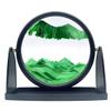 10" Moving Sand Art Picture Sandscapes in Motion 3D Deep Sea Sand Art Round for Adult Relaxing Toys Decor Desktop Home Office (Green) view 1