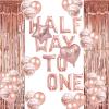 1/2 Way To First Birthday Balloons Rose Gold Half Way To First Birthday Party Banner Happy 6 Months/Half a Year Old/Happy 1/2 Birthday Girl Half Birthday Baby Shower Party Supplies Decorations view 1