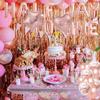 1/2 Way To First Birthday Balloons Rose Gold Half Way To First Birthday Party Banner Happy 6 Months/Half a Year Old/Happy 1/2 Birthday Girl Half Birthday Baby Shower Party Supplies Decorations view 2