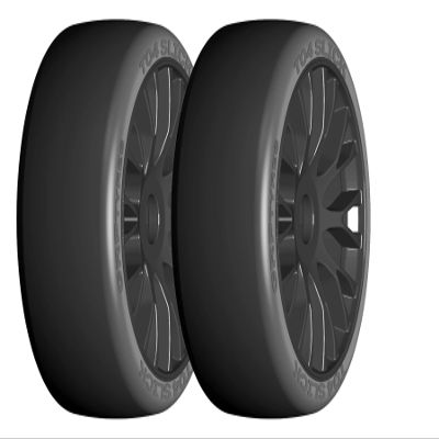 GRP GTX04-XB1 1:8 GT New Slick Ultrasoft Black 20 Spoke Rubber Tires (2)