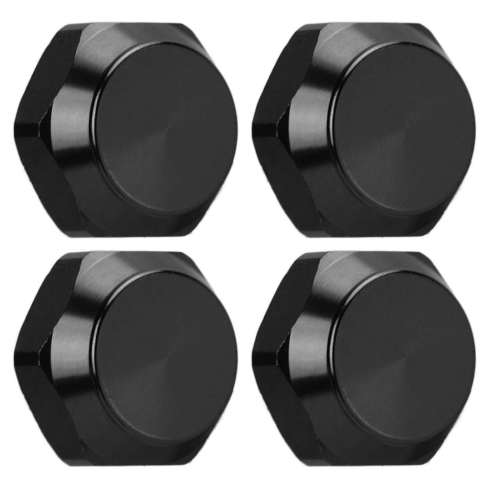 Alomejor RC Hex Wheel Nut,4PCS 17mm Hex Wheel Mount Nuts Compatible with 1/8 RC Car Upgrade Accessories(Black)