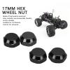 Alomejor RC Hex Wheel Nut,4PCS 17mm Hex Wheel Mount Nuts Compatible with 1/8 RC Car Upgrade Accessories(Black) view 3