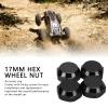 Alomejor RC Hex Wheel Nut,4PCS 17mm Hex Wheel Mount Nuts Compatible with 1/8 RC Car Upgrade Accessories(Black) view 4