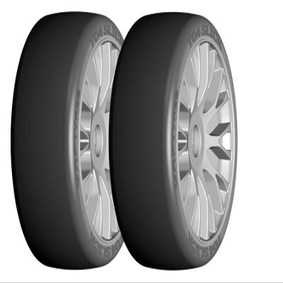 GRP GTK04-XB1 1:8 GT New Slick Ultrasoft Silver 20 Spoke Rubber Tires (2)