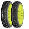 GRP GTY03-XB2 1:8 GT New Treaded ExtraSoft Yellow 20 Spoke Rubber Tires (2) view 1