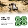 RC Car Hex Nut Cover, 17mm Outer Diameter Aluminum Alloy Universal Wheel Nuts, 4-Piece Set for 1/8 Remote Control Cars view 4