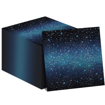 50 Pcs Space Starry Napkins Galaxy Party Napkins Supplies Decorations Lunch Paper Napkins for Outer Space Birthday Baby Shower