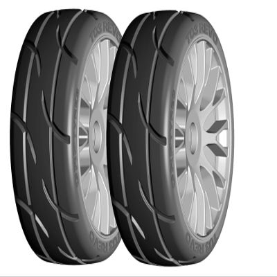 GRP GTK03-XM3 1:8 GT New Treaded Soft Silver 20 Spoke Rubber Tires (2)