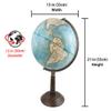Lincoln 12" Diameter Globe, USA Cartography with with Mountain Relief, Taperedd Walnut Colored Base/Riser and Special Light Blue Designer Globe Ball. The Lincoln Blue Ocean Designer Globe is a truly special globe. Standing 21 tall this 12 diameter  view 2