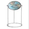 Bergen 12" Diameter, USA Cartography, with Mountain Relief, Blue Ocean Globe Ball and Aluminum Chrome Stand. The Bergen globe features a distinct silver aluminum stand that provides an attractive backdrop for its 12 diameter blue ocean globe. Standi view 1