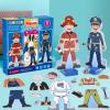 Atoylink Wooden Magnetic Dress up Dolls Pretend Play Set 40+ Pcs Occupations Community Helpers Matching Games Fridge Magnets for Toddlers Preschool Learning Toys Boys Birthday Gifts view 3