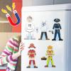 Atoylink Wooden Magnetic Dress up Dolls Pretend Play Set 40+ Pcs Occupations Community Helpers Matching Games Fridge Magnets for Toddlers Preschool Learning Toys Boys Birthday Gifts view 4