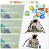 Pack of 12 Marble Game Sets, Bag of Marbles Glass Marble Pack Fun Shooter Marbles with Black Drawstring Storage Bag for Indoor and Outdoor Game Party Favors, 11 Marbles and 1 Shooter Per Pack view 4