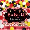 BBQ Baby Shower Decorations - Balloon Arch Kit with Barbecue Baby Shower Backdrop, Red Checked Tablecloth, Baby Q Cupcake Toppers, Summer Outdoor Picnic Themed Party Decorations view 3