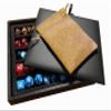 N'icePackaging - Deluxe Black Padded Gaming Dice Tray with Brown-Burlap Travel Dice Pouch - for RPGs/Tabletop/D&D 5e / Dice Rolling - Lightweight - Dungeons and Dragons Compatable view 1
