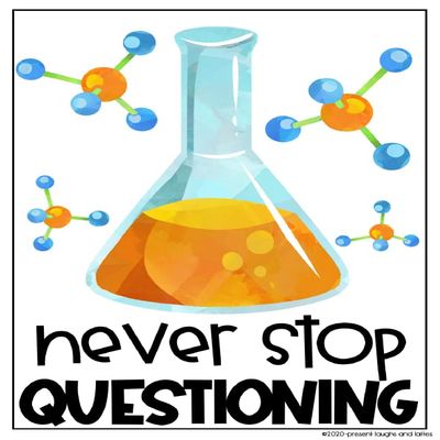 Never Stop Questioning Science Magnet |Single | 6 by 8 Inch Magnet | Made in The USA | Car Auto Tool Box Refrigerator Magnet | P1023