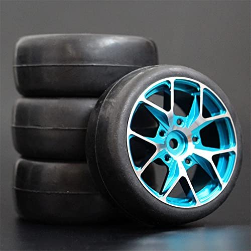 Replacement Part For 1Set 4Pcs Racing Tires Tyre Metal Wheel Rim 4Pcs For RC 1/10 On-Road Car 94123/94103/94122 D4/D3 FW06 5Y - (Color: 5y-b-6018)