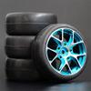 Replacement Part For 1Set 4Pcs Racing Tires Tyre Metal Wheel Rim 4Pcs For RC 1/10 On-Road Car 94123/94103/94122 D4/D3 FW06 5Y - (Color: 5y-b-6018) view 1