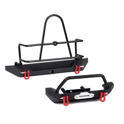 Replacement Part For 1Set Metal Bumper Front&Rear With Tow Hook For 1/10 RC Crawler SCX10 90046 SCX10 III AXI03007 - (Color: Both DG-FR01)