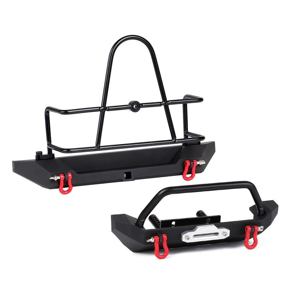 Replacement Part For 1Set Metal Bumper Front&Rear With Tow Hook For 1/10 RC Crawler SCX10 90046 SCX10 III AXI03007 - (Color: Both DG-FR01)