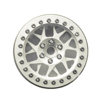 Replacement Part For 2.2" Alloy Silver Beadlock Wheel Rims RC 1:10 Rock Crawler Wheels Rims Hub For RC Crawler SCX10 Wraith 90018 - (Color: 1pca Silver)