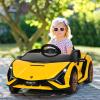 OLAKIDS Kids 12V Licensed Lamborghini SIAN Ride On Car, Electric Vehicle for Toddler with Control Remote, Battery Powered Toy with Music, 2 Speeds, Suspension, LED Lights, Bluetooth (Yellow) view 2