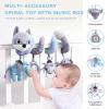 Jollybaby Crib Stroller Car Seat Toys for Baby 0-3-6-9-12 Months, Tummy Time Hanging Sensory Toys for Newborn with Music Box and Teether, Spiral Carseat Toy for Infant Boys Girls Gifts (12-Grey Fox) view 2