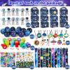 Golray 134pcs Space Party Favors with Box Stress Balls Erasers Luminous Tattoos Stamps Necklaces Bracelets, Outer Space Birthday Decorations Gift Goodie Bag Stuffers Astronaut Toys for Kids Boys Girls view 2