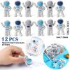 Golray 134pcs Space Party Favors with Box Stress Balls Erasers Luminous Tattoos Stamps Necklaces Bracelets, Outer Space Birthday Decorations Gift Goodie Bag Stuffers Astronaut Toys for Kids Boys Girls view 3