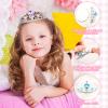 48 Pieces Tiara Crown Set Dress up Princess Crown Girls Rhinestone Tiaras for Little Girls Plastic Crown Princess Toddler Costume Birthday Party Accessories Play Favors, 3 Colors view 4