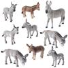 Deekin 9 Pcs Donkey Figurine Miniature Toy Donkey Small Plastic Animal Figurine Party Favors Realistic Farm Toys Simulated Model Little Preschool Figure Cake Topper for Collection Birthday Gifts view 1