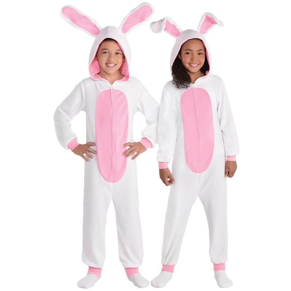 Amscan Bunny Zipster - L/XL (Child) | White & Pink | 1 Pc.