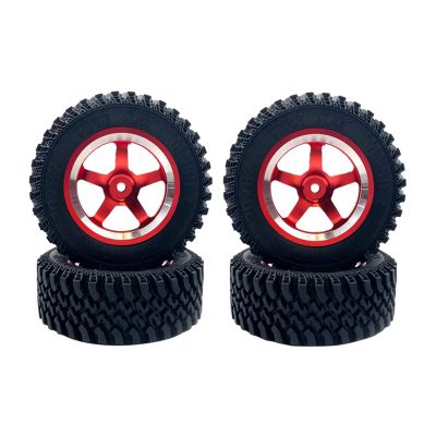 Replacement Part For 4PCS 80x30MM RC Car Rubber Tires Wheel Rim Set For 1/12 Rock Crawler MN MN86 MN86K MN86KS - (Color: Red)