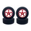 Replacement Part For 4PCS 80x30MM RC Car Rubber Tires Wheel Rim Set For 1/12 Rock Crawler MN MN86 MN86K MN86KS - (Color: Red) view 1