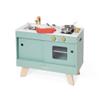Janod - Wooden Loft Kitchen - Imitation Kitchen and Dinette Toy - Vintage and Contemporary Style - 7 Metal Utensils and Fabric Glove - Water Painting - Suitable for Ages 3 and Above, J06556 view 1
