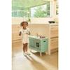 Janod - Wooden Loft Kitchen - Imitation Kitchen and Dinette Toy - Vintage and Contemporary Style - 7 Metal Utensils and Fabric Glove - Water Painting - Suitable for Ages 3 and Above, J06556 view 2
