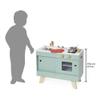 Janod - Wooden Loft Kitchen - Imitation Kitchen and Dinette Toy - Vintage and Contemporary Style - 7 Metal Utensils and Fabric Glove - Water Painting - Suitable for Ages 3 and Above, J06556 view 3