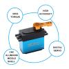 GoolRC 4PCS 30KG Digital Servo Metal Gear High Torque Servo with 25T Arm for 1/8 1/10 1/12 Scale RC Car Robot Boat (Control Angle 180? view 3