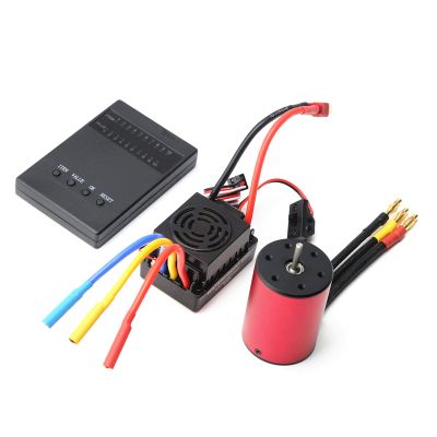 GoolRC 3650 2300KV Brushless Motor with 60A Brushless ESC Electronic Speed Controller 5.8V 3A BEC and Programming Card, Waterproof Motor ESC Combo Set for 1/8 1/10 RC Car