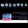 Sharp Edge DND Dice Set Handmade 7 Accessories Dice for Dungeons and Dragons TTRPG Games, Multi-Sided RPG Polyhedral Resin Sharp Edge Dice Roleplaying Games (Purple Green) view 2