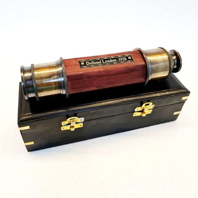 Antique Maritime 24" inches Brass Telescope Nautical Vintage Spyglass Scope with Black Wooden Box