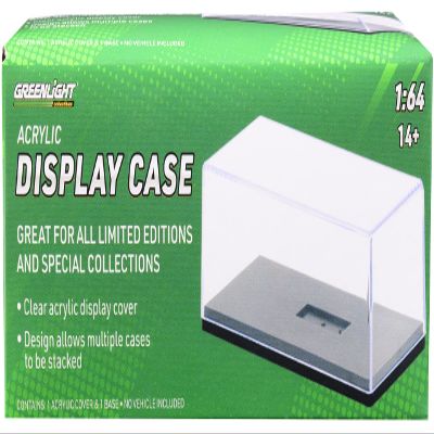 Collectible Acrylic Display Show Case with Black Plastic Base for 1/64 Scale Model Cars by Greenlight 55025-2