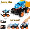 kkmon 2 Pack Exploding Monster Truck Toy with Interchangeable Dinosaur & Shark Bodies, Friction-Powered Light-Up Cars with Sounds, Birthday Gift for Boys Ages 4-7, Easter Basket Stuffer, Kids Car Toys view 2
