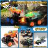 kkmon 2 Pack Exploding Monster Truck Toy with Interchangeable Dinosaur & Shark Bodies, Friction-Powered Light-Up Cars with Sounds, Birthday Gift for Boys Ages 4-7, Easter Basket Stuffer, Kids Car Toys view 4
