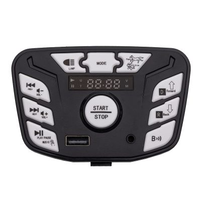 weelye JR1927M-Z Black Children's Electric Vehicle Power Supply Central Control Switch Multi-Function Bluetooth Connection Music Power Display Center Panel Electric Toy Car Replacement Parts