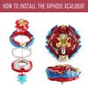 Bey Battling Launcher Set, B-200 Xiphoid Xcalibur Xanthus Burst Bey, Left and Right Spin Sword Ripcord Launcher Compatible with All Bey Burst Series - Red view 4