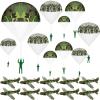 Jerify 20 Pcs Parachute Toys and Camouflage Foam Airplanes Set, Parachute Army Men Toys for Kids Army Hand Throwing and Foam Glider for Boys Gifts Outdoor Party Favors (Camouflage) view 1