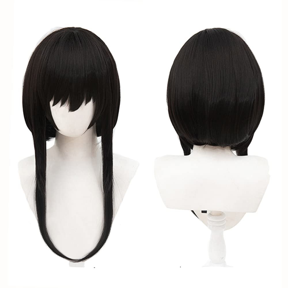 Shqncoh Anime Spy Thorn Princess Yor Forger Wig Black Straight Party Hair Halloween Cosplay Props Accessory