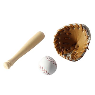 1/12 Miniature Baseball Set, Baseball Bat and Ball Set Miniature Sports Set Doll House Accessories for Dollhouse Desktop Decor