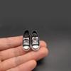 1/12 Scale SHF Low-top Canvas Shoes Hollow for 6" Male Action Figure Body Custom (Black+White) view 1